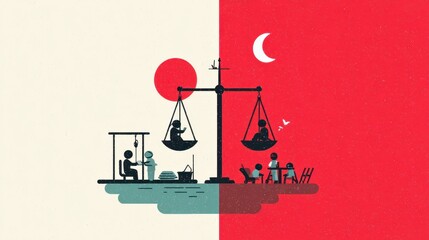 A symbolic illustration of the imbalance in societal opportunities.