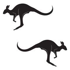 Kangaroo silhouette, Kangaroo illustration, silhouette, Kangaroo vector, set icon, silhouette, Kangaroo