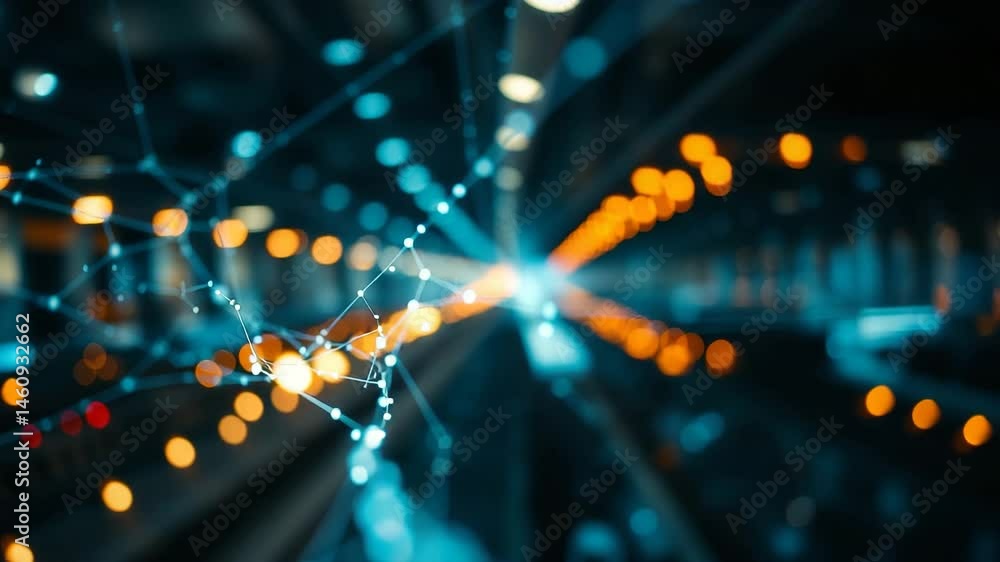 Poster digital data network connections in high speed internet technology 4k