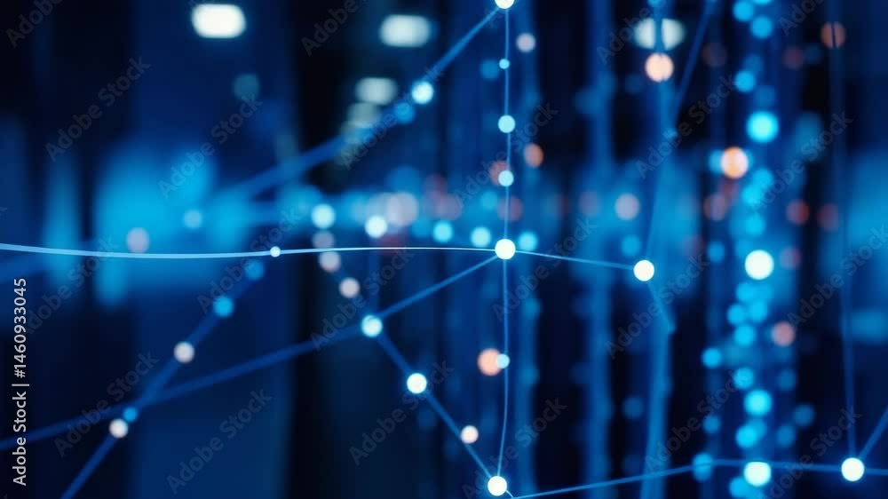 Poster digital data network connections in high speed internet technology 4k