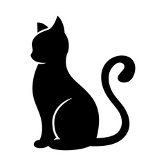 Black cat silhouette vector illustration for halloween pet graphic design and cute animal clip art project 100