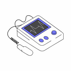 vector illustration egg machine electrocardiograph