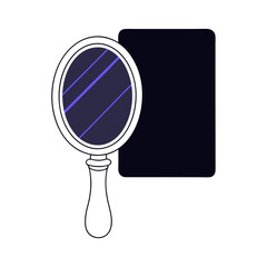 vector illustration head mirror reflects light 