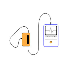 vector illustration Holter monitor 24 hour egg m