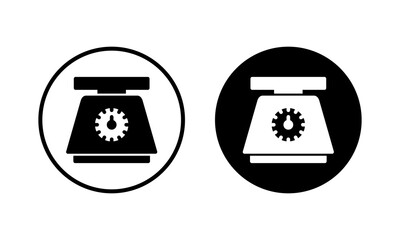 Scales icon vector illustration. Weight scale sign and symbol