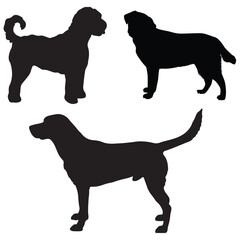 Labrador dogs silhouette, Labrador illustration, silhouette, Labrador vector, set icon, silhouette, Labrador