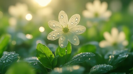 water drops on a green grass