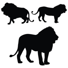 Lion silhouette, Lion illustration, silhouette, Lion vector, set icon, silhouette, Lion