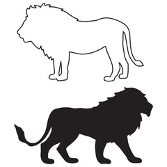 Lion silhouette, Lion illustration, silhouette, Lion vector, set icon, silhouette, Lion