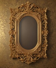 Ornate gold frames on luxurious damask, floral details ,  tapestry,  floral,  pattern