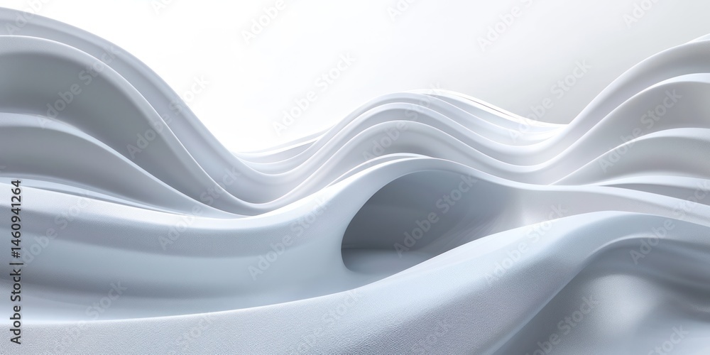 Poster white background futuristic abstract curves wave flowing close up elegant graphic smooth dynamic.