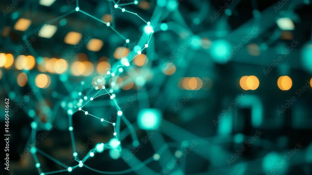 Poster digital data network connections in high speed internet technology 4k