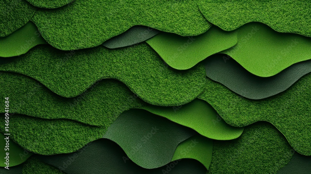 Poster textured layers of vibrant green foliage creating an abstract pattern resembling a lush landscape de
