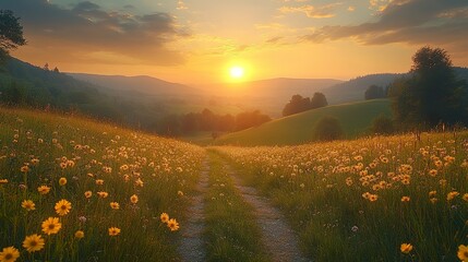 sunrise in the mountains