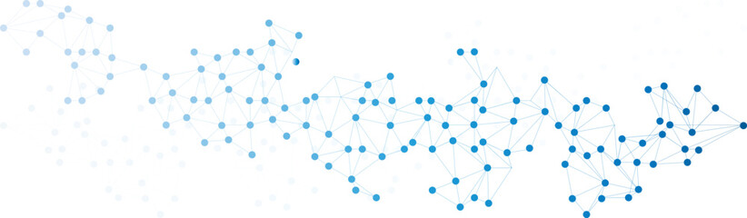 Abstract Neural Network Connections on Transparent Background. Blue Plexus technology futuristic network