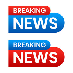 Breaking news template blue and red transparent	