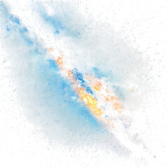 Explore the universe: a grayscale depiction of a spiral galaxy with stars and cosmic dust clouds on transparent background