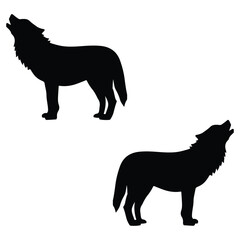wolf silhouette, wolf illustration, silhouette, wolf vector, set icon, silhouette, wolf
