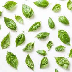 Obraz premium Fresh basil leaves pattern 