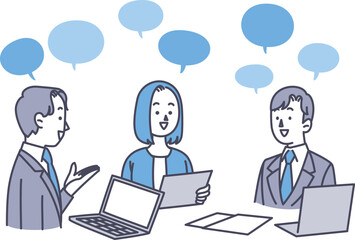 ミーティングをするビジネスパーソン