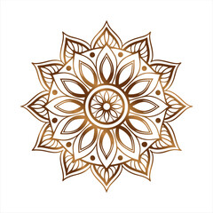 Luxury Mandala in Islamic Arabesque Style: Transparent Floral Pattern for Elegant Invitations