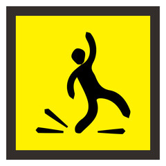 slippery floor symbol vector illustration square