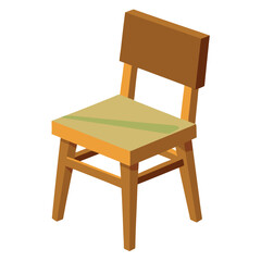 wooden chair vector