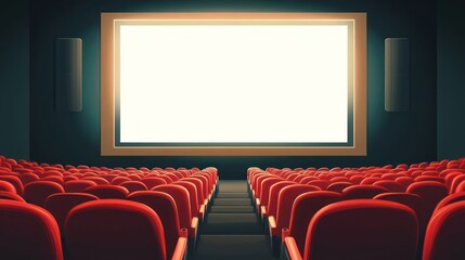 Cinema auditorium with blank screen