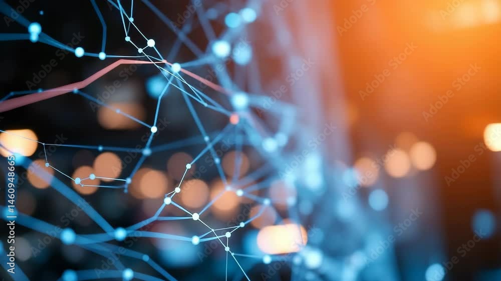Poster digital data network connections in high speed internet technology 4k