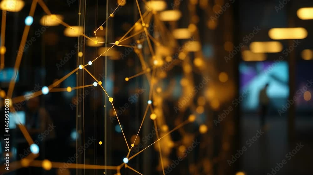 Poster digital data network connections in high speed internet technology 4k