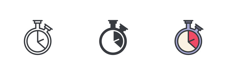 Stopwatch different style icon set
