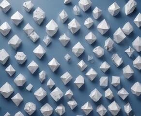 Modern blue background with textured white diamond and square shapes , shapes, texture