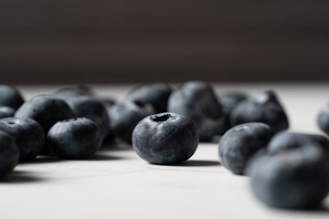 Close-up of blueberries on table