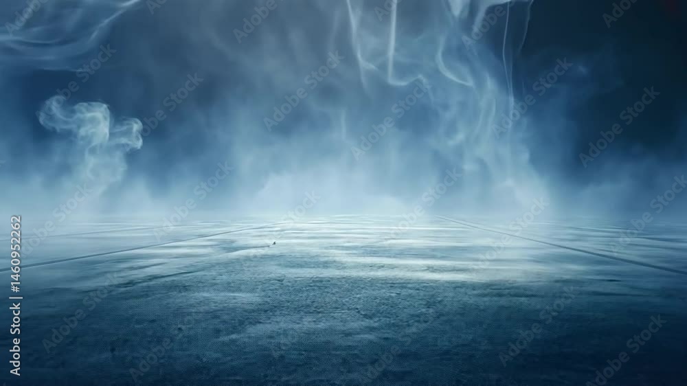 Aufkleber serene and mysterious landscape exploring ethereal atmosphere of mist and fog with smooth, reflectiv