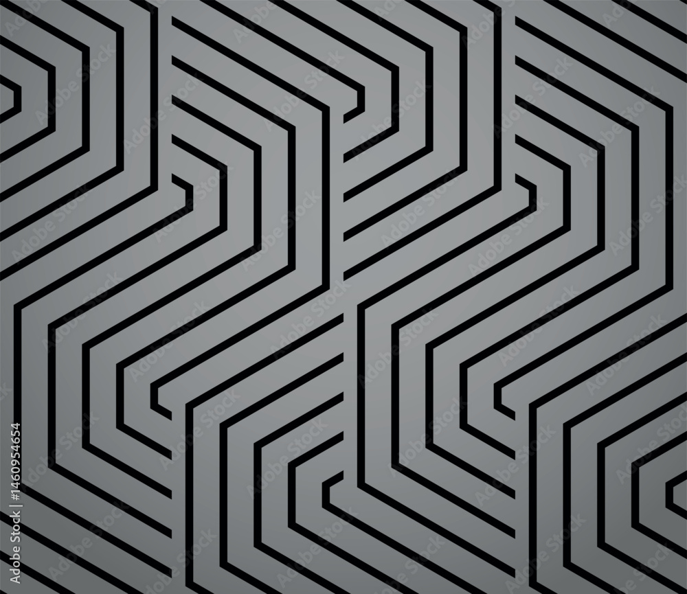 Poster abstract geometric pattern with stripes, lines. seamless vector background. gray and black ornament.