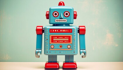 Fototapeta premium Funny vintage tin toy robot