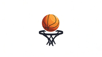 Minimalist Basketball Logo Set Against a Clean White Background