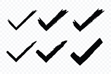 Grunge tick icon collection. Hand drawn check mark in grunge style. tick mark symbol set. Vector illustrator © Creativus Illustria