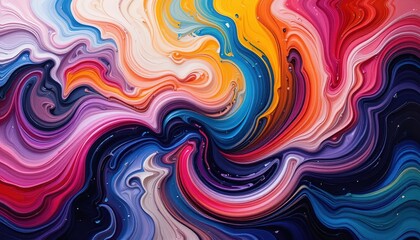Obraz premium Swirling Abstract Art: Vibrant Colors in Fluid, Dynamic Composit