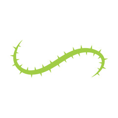 Green thorn branch icon. Vector illustration 