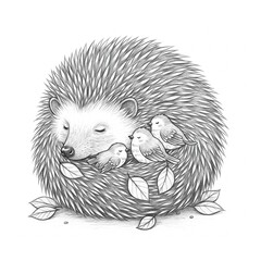 hedgehog on white background
