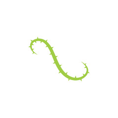 Green thorn branch icon. Vector illustration 