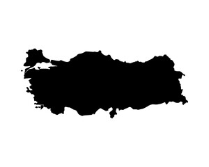 Fototapeta premium Turkey Black Silhouette Map Illustration