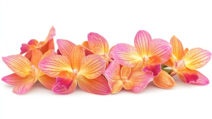 Vibrant orange-pink orchids