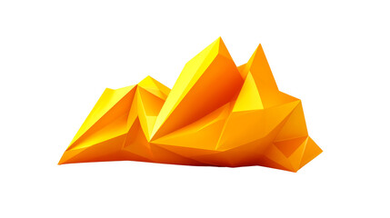 Abstract Orange Polyhedron Form Isolated, cut out transparent