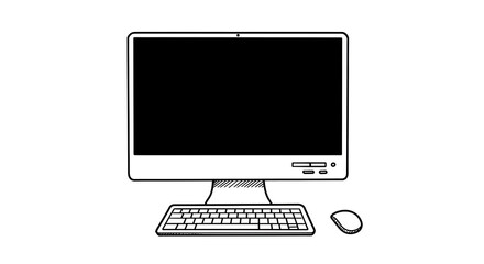 Computer with Keyboard and Mouse