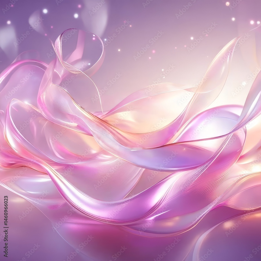 Poster soft abstract waves blend in pastel colors creating a serene background for creative projects in dig