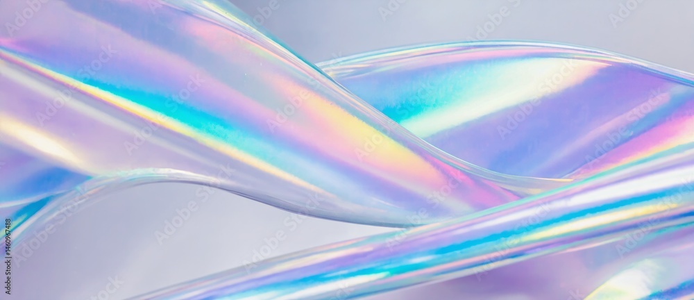 Poster beautiful abstract swirls of iridescent colors create a mesmerizing visual experience in reflective 