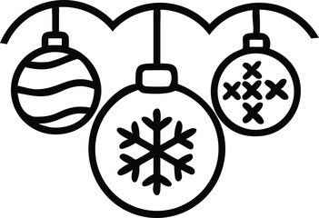 Fototapeta premium A set of blue glass Christmas baubles with snowflake illustrations offers shiny, traditional holiday decorations for a merry winter celebration