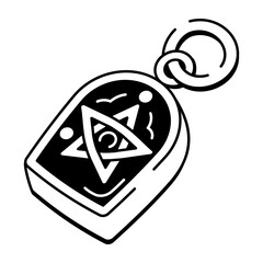 A sketchy style icon of cursed amulet
